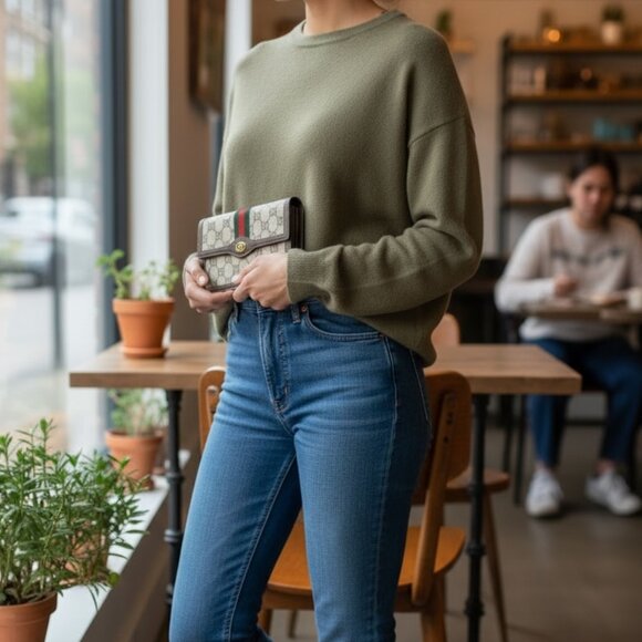 Vintage Gucci GG Canvas Pouch with Sherry Line - Picture 7 of 7